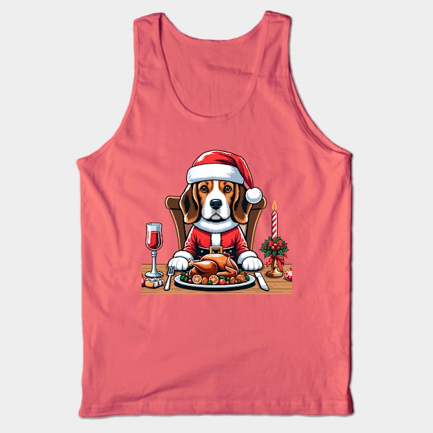 Beagle Dog Christmas Meal Tank Top by Graceful Designs